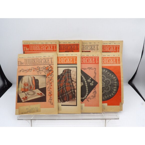 Workbasket Magazine 1962 8 issues Scrapbooking, Junk Journal, Ephemera - Picture 1 of 16